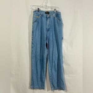 Vintage Action West Carpenter Jeans 90s Y2K Light Wash Baggy Workwear Denim 14”